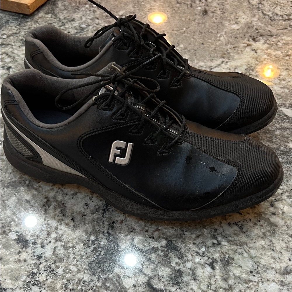 FootJoy Sport LT Men's Black and Silver Golf Shoes 10M